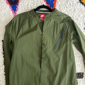 Nike green, light, button up jacket